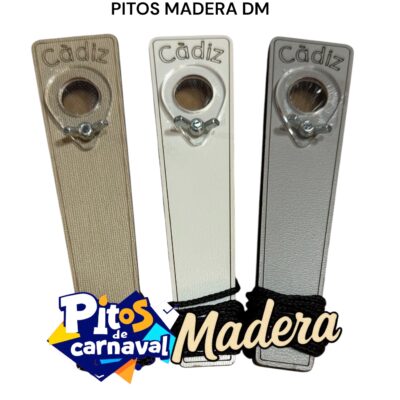 PITO DE  CARNAVAL MADERA DM. GRABADO CADIZ (Mod1 Arena/Izquierda)